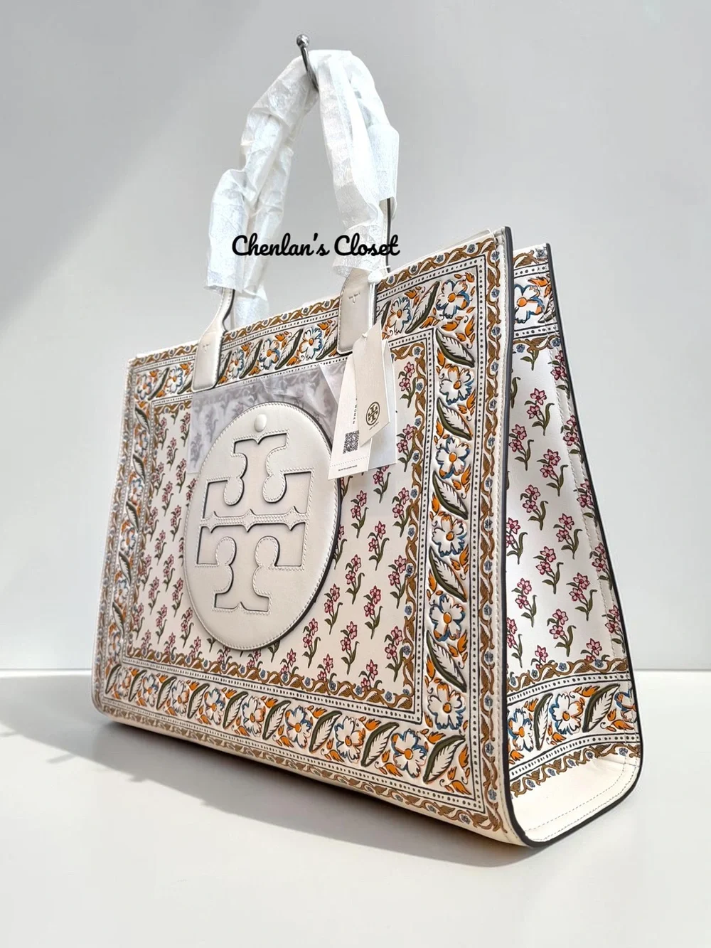NWT Tory Burch Large Ella Printed Leather Tote